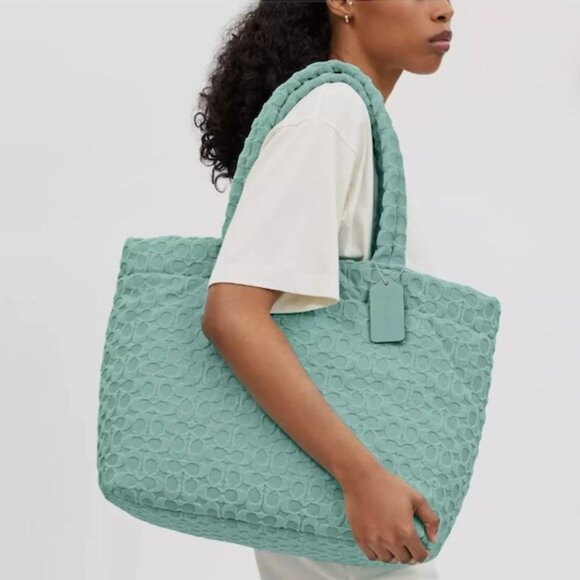 Coach Faded Blue (Turquoise) Signature Terry Tote (NWT) - Picture 4 of 13
